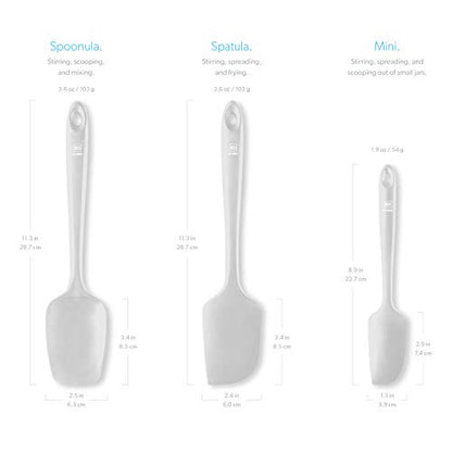 DI ORO Silicone Spatula Set - 600F Heat Resistant, 3-Pc Stone | Rubber scraper won't scratch nonstick pans; For baking, cooking, mixing, and frosting; BPA-free and dishwasher safe - color: Stone