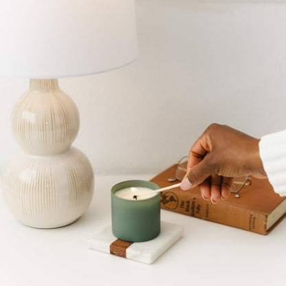 Dignity Series Evergreen & Eucalyptus Bourbon Scented Candle | 35 Hour Burn - Made in the USA Luxury Clean Soy Wax Candles - Long Lasting Glass Jar Candle for Home - 1 Wick - 5.3oz - color: Evergreen + Eucalyptus