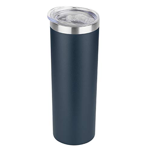 HASLE OUTFITTERS 20 oz Skinny Tumbler, Stainless Steel Insulated Slim Tumbler with Lid, Reusable Double Wall Travel Coffee Mug, Durable Powder Coated Travel Water Cup(Navy, 1) - color: Navy Blue, size: 20 Ounces