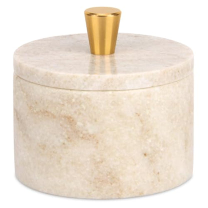 Marble Salt Cellar with Lid, Viva Jade, 4 inch | Natural Stone, Salt Pepper Box, Gold Alloy Handle, Kitchen Countertop Storage, Multi-Use, Sugar Spice Seasoning Container - color: Viva jade