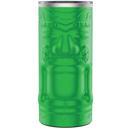 Yukon Outfitters Tipsy Tiki 20oz Insulated Travel Tumbler | Double-Wall Stainless Steel, Copper-Plated Vacuum Core, Spill-Resistant Lid, Non-Slip Bottom, Sweat-Free Exterior, Shamrock - color: Shamrock