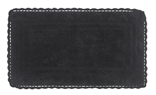 Home Weavers Casual Elegance Reversible Bathmat 100% Cotton Bathroom Rugs Set, Washable Rug, Extra Soft and Absorbent Bath Rug, Kitchen Mat, Bath Mat Set, Non Slip Mat, 24"x40" Rectangle, Gray - color: Grey, size: 2' x 3'4" (Rectangular)
