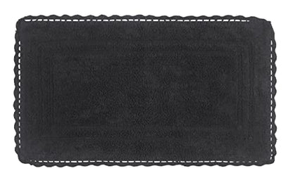 Home Weavers Casual Elegance Reversible Bathmat 100% Cotton Bathroom Rugs Set, Washable Rug, Extra Soft and Absorbent Bath Rug, Kitchen Mat, Bath Mat Set, Non Slip Mat, 24"x40" Rectangle, Gray - color: Grey, size: 2' x 3'4" (Rectangular)