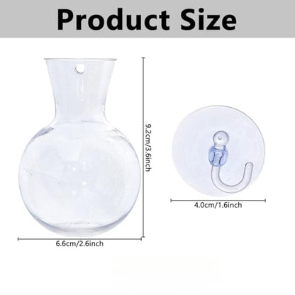 Suction Cup Plant Propagation Bulbs, Wall Hanging Plastic Terrarium Planter, Window Hydroponics Vase Tubes, Easy Install No Nails Plant Station for Home Bathroom Office Living Room Decor Plant Decor