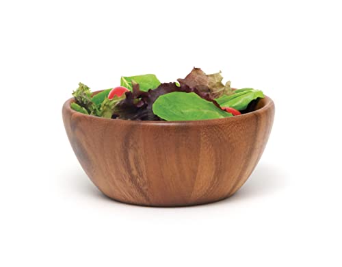 Lipper International Acacia Round Flair Serving Bowl for Fruits or Salads, Small, 6" Diameter x 2.5" Height, Single Bowl - size: Small