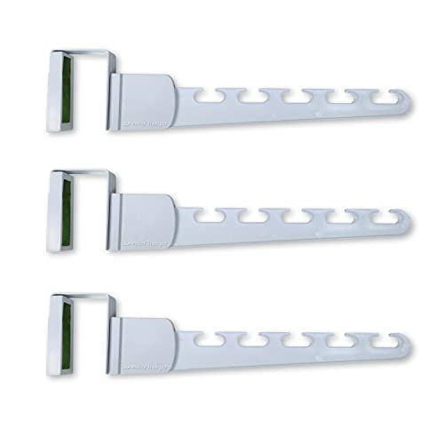 Over The Door 3-Pack Organizer for Clothes Hangers, Space-Saving Cascading Hanger Hooks, White - size: 3-Pack
