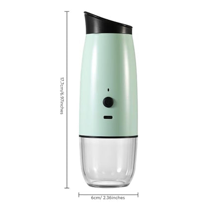 2 PCS Rechargeable Gravity Electric Salt and Pepper Grinder Set Shakers Automatic Grinders Adjustable Coarseness Mill Grinder Set with 3.5oz 90ml Capability size 2.4x7 inches Charging By USB