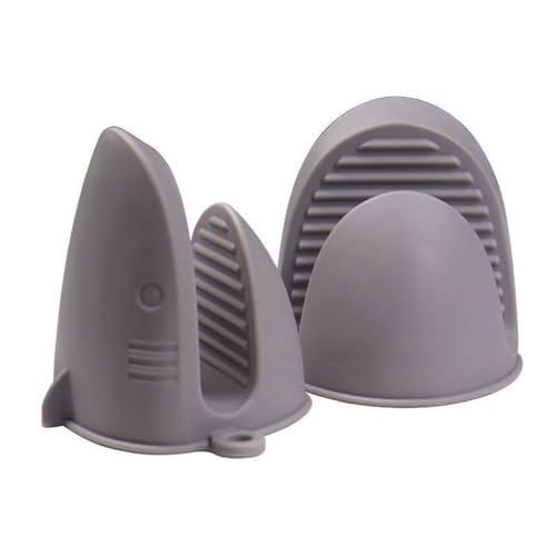 Oven Mitts，Mini Oven Gloves Silicone Heat Resistant Cooking Pinch Mitts Potholder for Air Fryer Kitchen Cooking & Baking (Grey) - color: Gray
