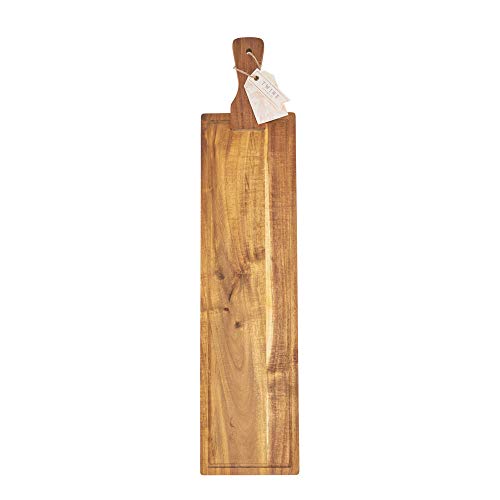 Twine Rustic Farmhouse Tapas Board Serveware, Acacia Wood Plank, Cheese Tray with Handle Brown - style: Tapas Cheese Board