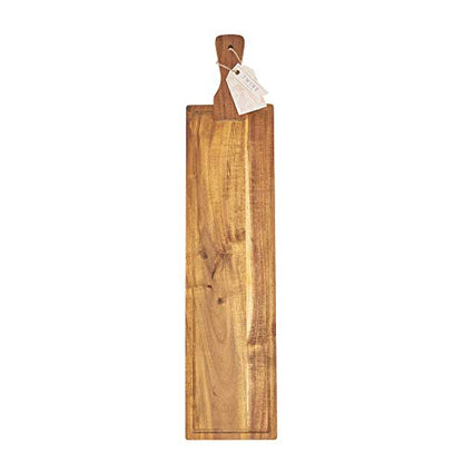 Twine Rustic Farmhouse Tapas Board Serveware, Acacia Wood Plank, Cheese Tray with Handle Brown - style: Tapas Cheese Board