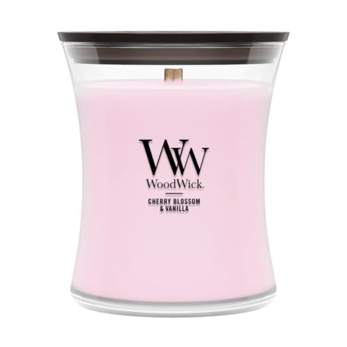 WoodWick Cherry Blossom & Vanilla Medium Hourglass Scented Candle - color: Cherry Blossom & Vanilla, size: 9.7oz