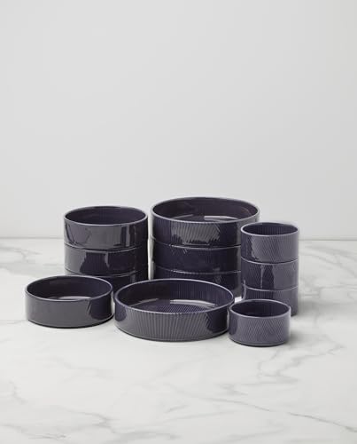 Lenox 898170 Modulus 12-Piece Bowl Set, Nightshade - color: Nightshade, style: 12-Piece Dinnerware Set