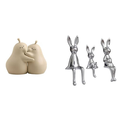 Decorative Bookends Sitting Statue Figurine Sculpture Book Holders Ceramic Ornament Modern Porcelain Shelf Accessory Suitable for Living Room Bedroom