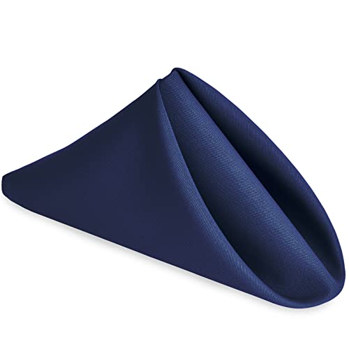 Cloth Napkins Set of 6, 18 x 18 Inch, Washable Navy Blue Dinner Napkins with Hemmed Edges for Restaurant, Wedding and Holiday - color: Navy, size: 18" x 18" (Set of 6)