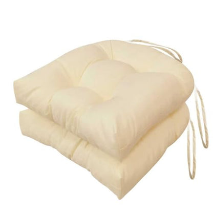 Outdoor Chair Cushions Set of 2, 19"x19" Tufted Outdoor Seat Cushions, Waterproof Patio Furniture Cushions,Beige - color: Beige