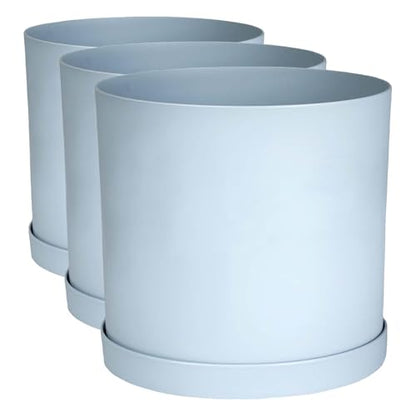 Bloem Mathers Planter w/Saucer Tray 10" Misty Blue (Pack of 3) - color: Misty Blue, size: 10" (Pack of 3)