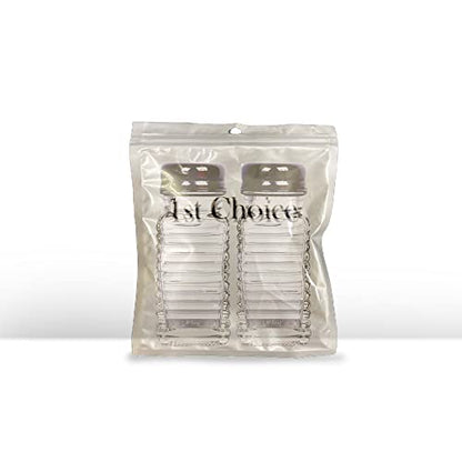 1st Choice Salt and Pepper Shakers with Stainless Tops Set of 2 (Striped rectangular Shakers) - style: Striped rectangular Shakers