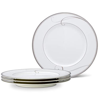 Noritake Platinum Wave Set of 4 Salad Plates, 8-1/4"