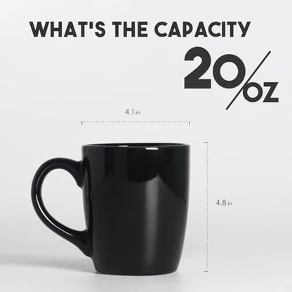 harebe 20 OZ Large Coffee Mug, Ceramic Tea Cup for Office and Home, Big Capacity with Handle, Cups for Men Women Mug Lovers, Microwave & Dishwasher Safe, Black - color: glossy black