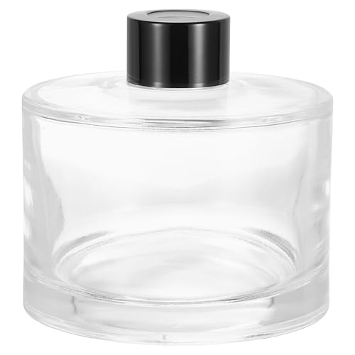 HARFINGTON 250ml/8.5oz Empty Glass Diffuser Bottle 3.5" x 3.6" Refillable Fragrance Accessories Aromatherapy Jar Container for Replacement Reed Diffuser DIY Home Bathroom Transparent - size: 8.5 Ounces