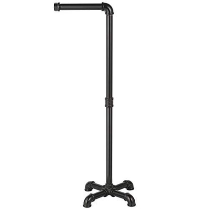 MOOACE Toilet Paper Holder Stand, Free Standing Bathroom Tissue Roll Holder | Heavy Duty & Industrial, Rustproof Paper Roll Dispenser Rack with Storage, Matte Black