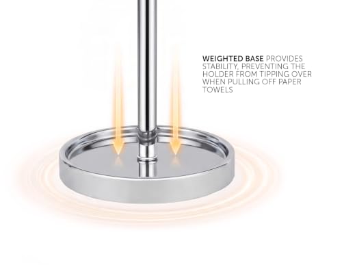 Ivilon Countertop Paper Towel Holder - Modern Sleek Ball Minimalist Design - Color Chrome - color: Chrome