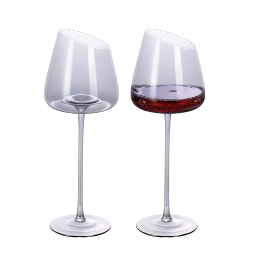 KAMMAK Crystal Red Wine Glasses Set of 2, 16.06 oz Stemmed Glasses, XH011 | Hand Blown, Bordeaux Wine Glasses, Thin Rim & Long Stem, Red & White, Daily Use, Wedding or Birthday Gift for Women - size: 8KPXH011