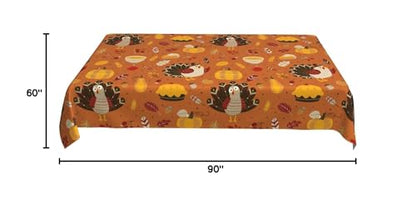 Worltoldb Thanksgiving Turkey Tablecloths Polyester Table Cloth for Kitchen Dinning Table Washable Table Cover for Parties Wedding Picnic - color: White18