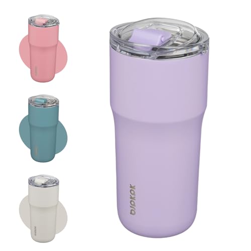 BJPKPK 20oz Spill Proof Coffee Tumbler, Insulated Stainless Steel Cup | Double Wall Vacuum, Leakproof Lid, Keeps Hot/Cold/Iced, BPA Free, Dishwasher Safe, Cupholder, Travel, Lavender - color: Lavender