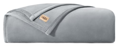 UGG Coco Twin Bed Blanket, Lightweight Fleece Blanket, 68" x 92", Gray | Fits Twin and Twin Xl Beds, Guest Room Use, All-Season Comfort, Dorm Room Essentials, Grey Bedroom Decor - color: Gray, size: Twin