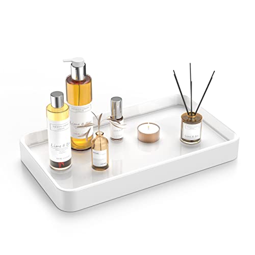 Gurygo 10" Bathroom Countertop and Vanity Tray - Kitchen Tray for Soap Bottles - Ceramic Vanity Tray for Bathroom Counter Organization - Kitchen Tray(White, Set/1) - color: White, size: 9.9" x 5.7" x 1.1"