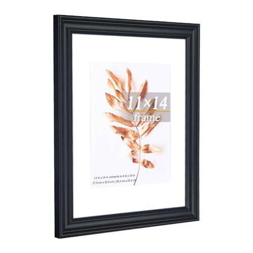 11x14 Picture Frames Black,Display Photos 8x10 with Mat or 11x14 Without Inside,Horizontal and Vertical Display for Wall 1Pack - color: Black, size: 11x14-1P