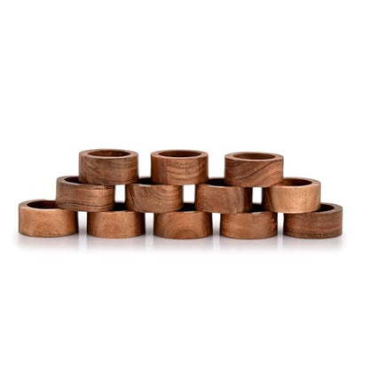 Acacia Wood Tealight Candle Holder for Wedding, Party, Birthday, Holiday, Home Decoration (2.25" x 2.25" x 1"), (Set of 12)