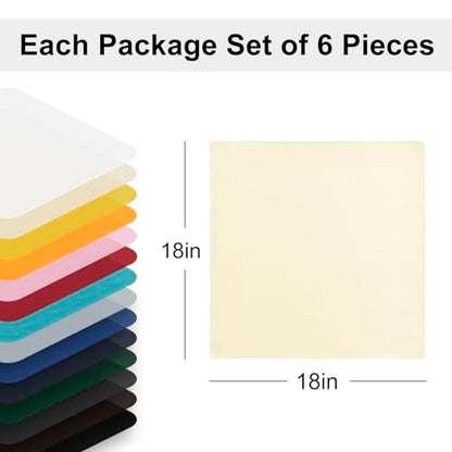 Cloth Napkins Set of 6, 18 x 18 Inch, Washable Champagne Dinner Napkins with Hemmed Edges for Restaurant, Wedding and Holiday - color: Champagne, size: 18" x 18" (Set of 6)