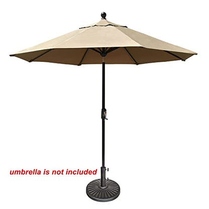 EliteShade USA 18" Patio Umbrella Base Stand, 30LBS Heavy Duty Cast Resin Rust-Free Outdoor Umbrella Holder with 2 Adjustable Knobs for Backyard, Deck, Lawn, Poolside Fits 1.5"-1.9" Poles, Bronze - color: Bronze
