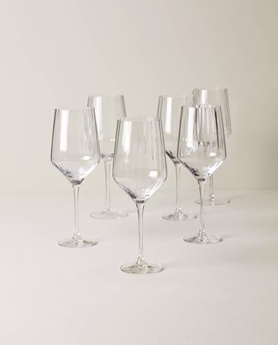 Lenox 897403 Tuscany Classics Angled Optic Wine Glasses, Set of 6 - style: Wine Glasses, Angled