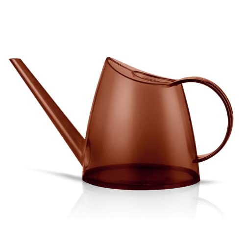Small Indoor Plant Watering Can Long Spout 1.4L Brown | Long Spout Prevents Spills Fits 5 Potted Bonsais Ergonomic Grip Precise Control Stylish Nordic Vibe Decor - color: Brown