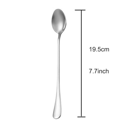 Demitasse Espresso Spoons, Coffee Spoon, 7.7Inches Stainless Steel Spoons for Dessert, Set of 6(silver) - color: Silver, size: 7.7Inch