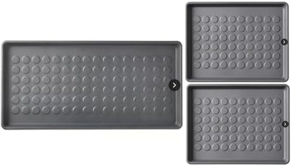 Rubber Boot Trays for Entryway, for Boots, Shoes, Sandals, Slip-on, Trays, Shoe Mats for Indoor and Outdoor Use,(1 Larger) = 28"x14"; and (2 Smaller) = 18"x14" (Set=3)