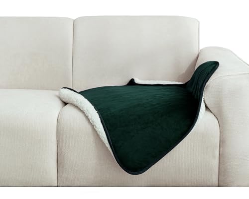 gogobunny Waterproof Bed Blanket, Reversible Sherpa Fleece Throw Blanket for Dog Puppy Cat, Furniture Cover Protects Bed Couch Sofa from Liquid Pee and Pet Fur (Forest Green, 30x30 inches) - color: Forest Green, size: 30x30 inches