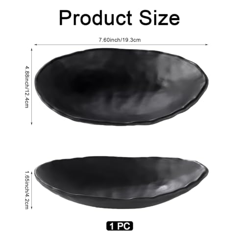 Black Dish Tray Trinket Ring Holder Bowl Key Bowl 7.60 Inch Oval | for Entryway Table Office Home Table Decor - size: 7.60 Inches