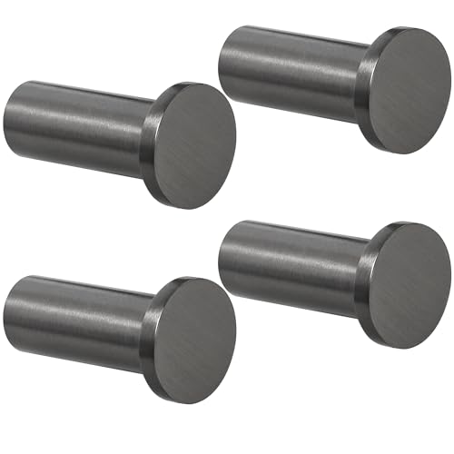 SAYAYO Coat Hooks Wall Mount, Modern Towel Hooks for Bathrooms 4 PCS | SUS304 Stainless Steel Hooks for Hanging, Heavy Duty Robe Hooks Gunmetal - color: Gunmetal, size: 4P - Round