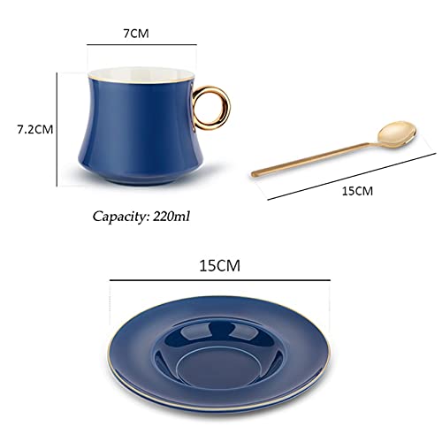 Exquisite Ceramics Coffee Mug Coffee Cup Set Afternoon Tea Ceramic Mug Gift Cup and Saucer Set 7.4 Oz
