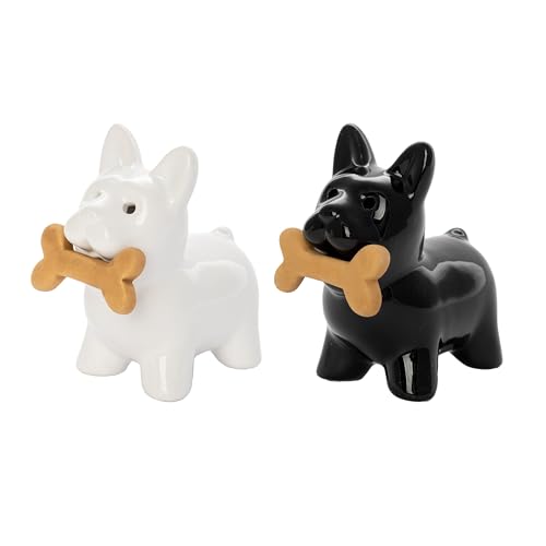 Fisura - Original salt and pepper shaker "dog". Salt and pepper set for the table in the shape of a dog. Ceramic salt and pepper shaker set. 2 pieces. 1.97 x 3.54 inches - color: Dog