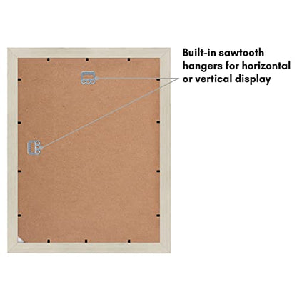 Americanflat 11x14 Picture Frame - Matted to 5x7 - Light Wood | Shatter-resistant glass, hangs vertical or horizontal, sawtooth hangers included, use with or without mat - color: Light Wood