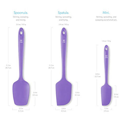 DI ORO Silicone Spatula Set - 600F Heat Resistant, 3-Pc Lavender | Rubber scraper won't scratch nonstick pans; For baking, cooking, mixing, and frosting; BPA-free and dishwasher safe - color: Lavender
