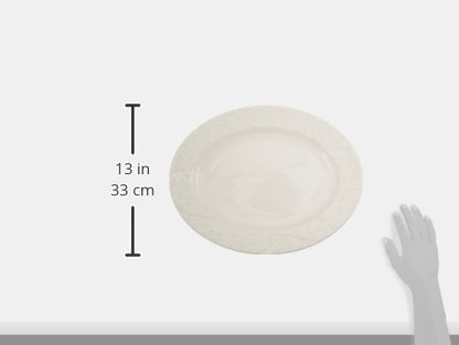 Lenox Opal Innocence Carved Oval Porcelain Serving Platter | dishwasher safe | elegant carved design | entertaining, food tray, gift for women, fruit platter tray - size: 4.20 LB, style: Oval Platter