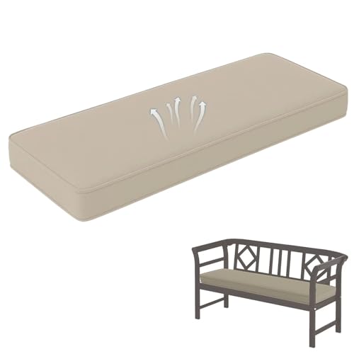 Indoor Bench Cushion 24x16 in, Beige Bench Cushions for Indoor Furniture, 2 in Thick Bench Seat Cushion with Ties and Zipper, Non-Slip Rectangle Long Bench Cushion, Bay Window Seat Cushion - color: Beige, size: 24x16x2 in