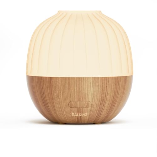 SALKING Essential Oil Diffuser for Home, 300ml Aromatherapy Diffuser Quiet | Ultrasonic Diffusers for Essential Oils, 8 Color LED Lights, Cool Mist Humidifier, Auto Shut-Off, Large Room, Bedroom, Office - color: 300ml