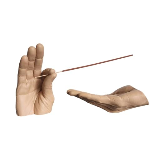 Hand Incense Holder for Sticks, Incense Burner Ash Catcher, Hand-Shaped Incense Burner Stand, for Meditation and Decoration (Yellow) - color: Yellow